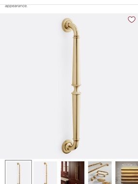Rejuvenation Unlacquered Brass Keller 12 inch Appliance Pull